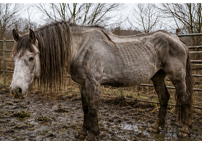 Luna before rehabilitation