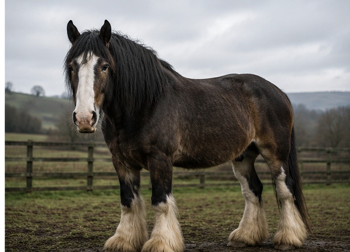 Black Clydesdale gelding named Storm
